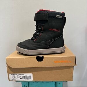 Merrell Snow Storm Waterproof Black Gray Red Snow Boots Size 11